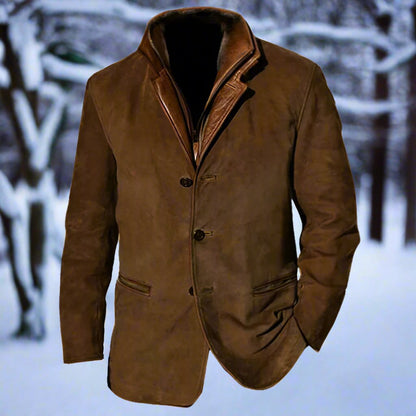 Slim Fit Mens Leather Look Jacket