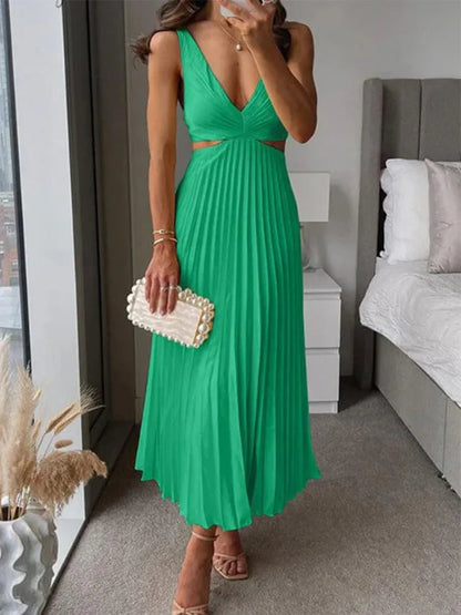 Chic Summer Dress with Open Back