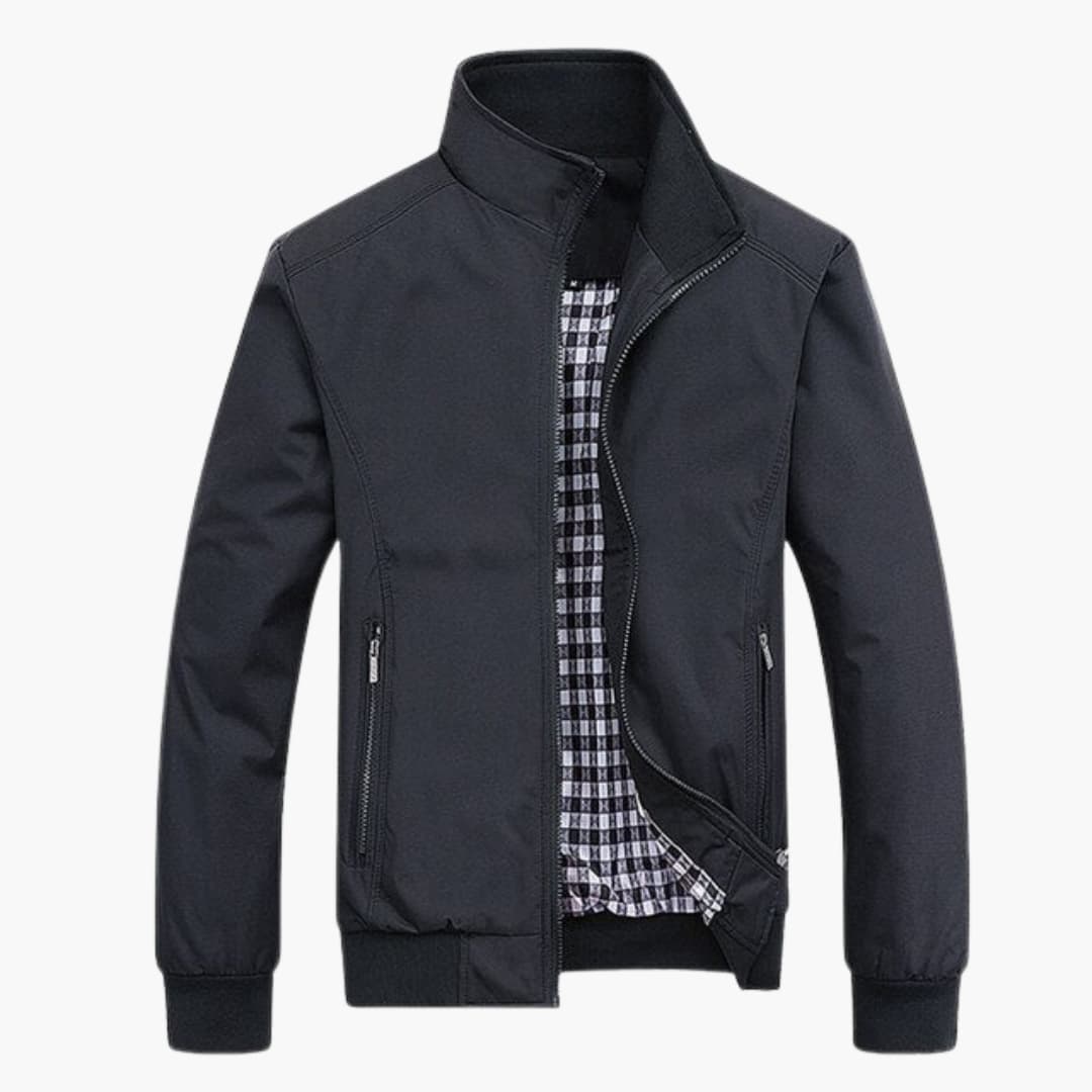 Tailored Fit Mens Leather Bomber Jacket - Olytrend