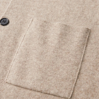 Comfortable Men's Merino Wool Crew Neck Cardigan Sweater
