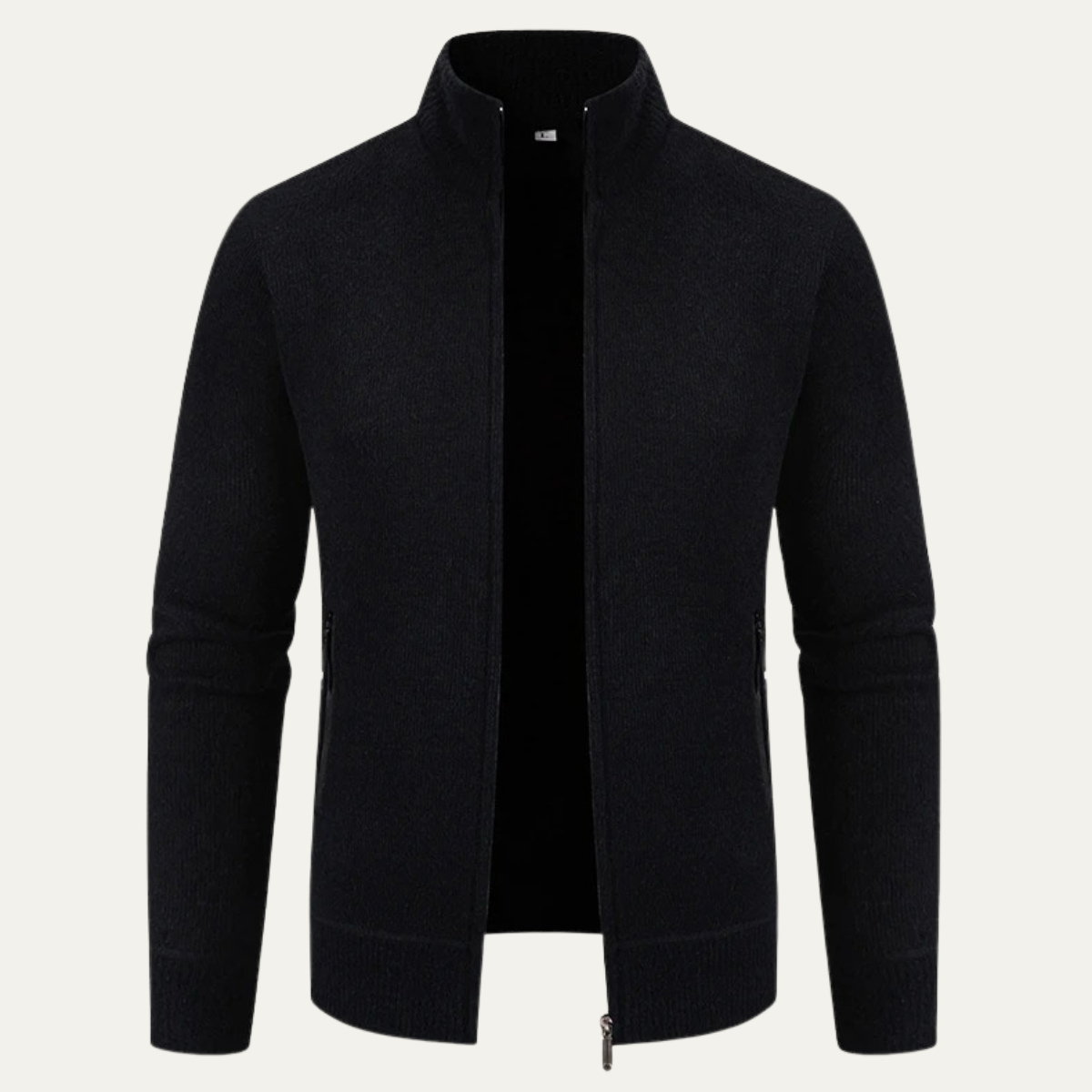 Classic Men's Knitted Zipper Cardigan with Pockets