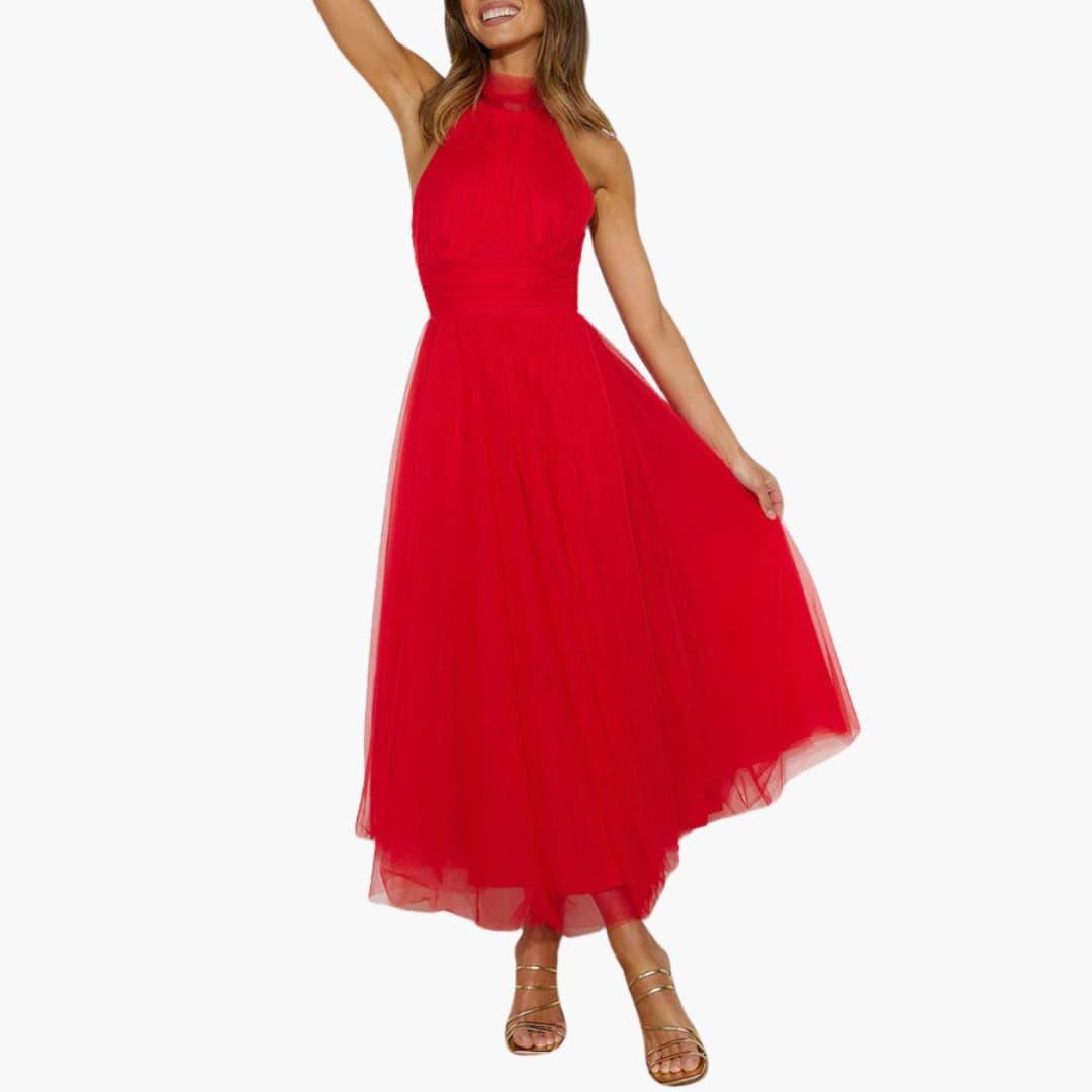Chic Halter Neck Evening Gown