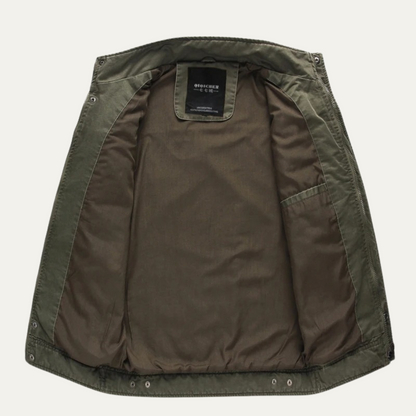 Stylish Men's Cotton Cargo Jacket with Multiple Pockets