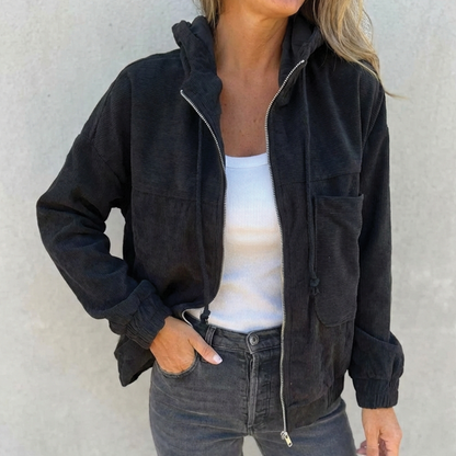 Classic Textured Hoodie Coat