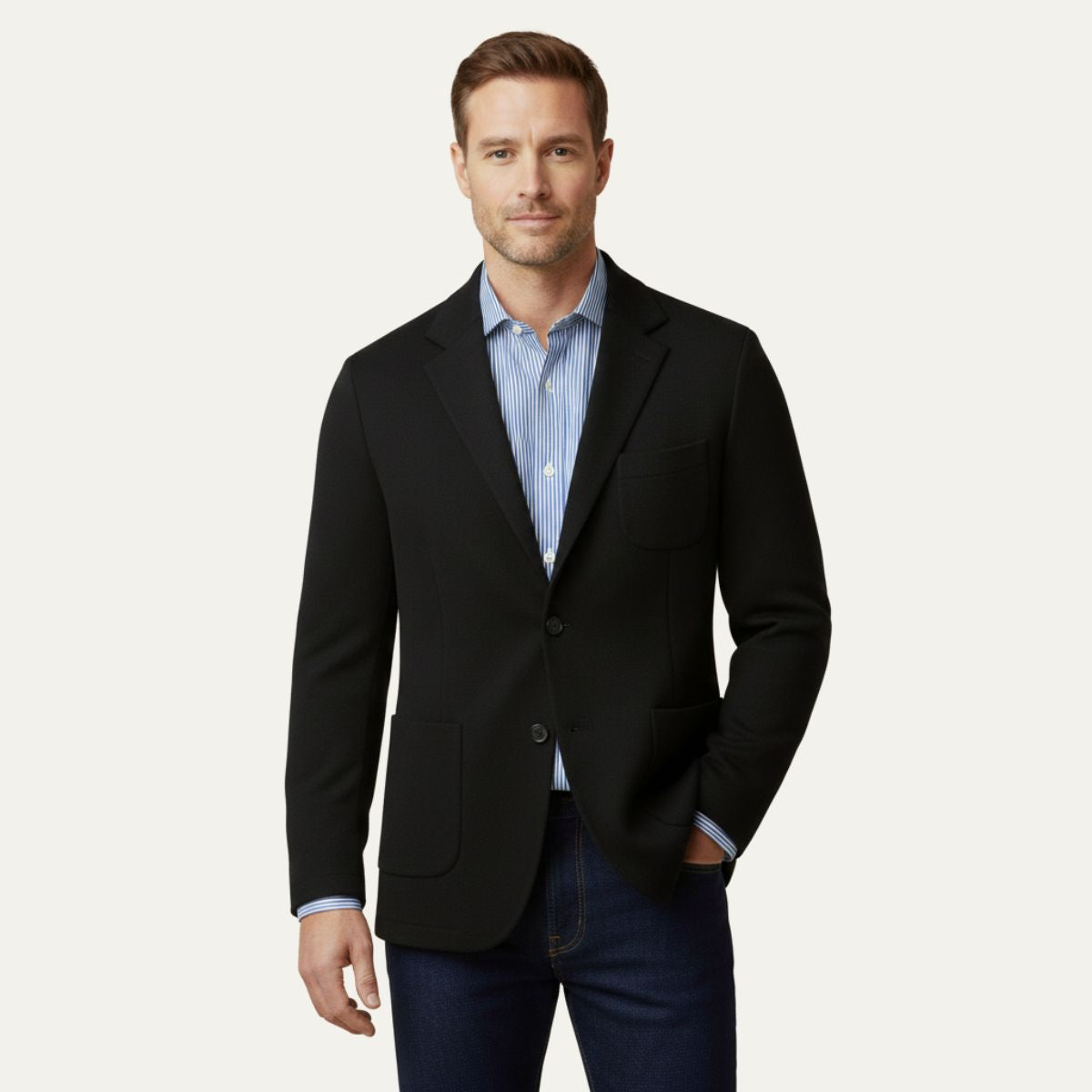 Classic Light Grey Suit Jacket for Men