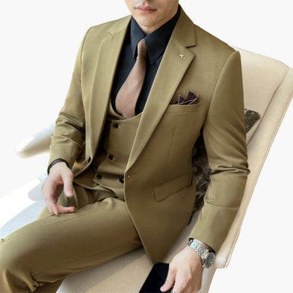 Classic Men's 3-Piece Suit with Button Front
