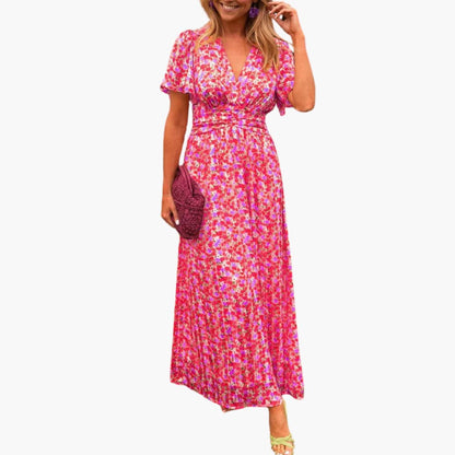 Elegant V Neck Long Maxi Dress for Women