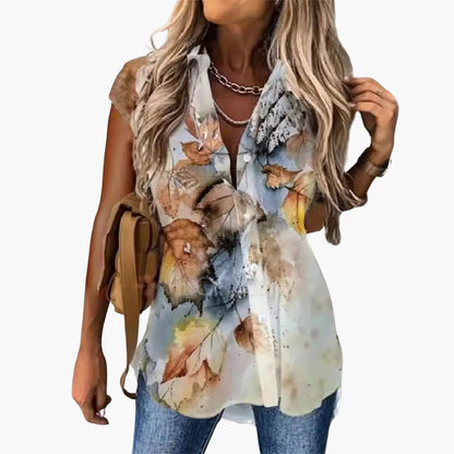 Lightweight Butterfly Print Blouse for Women