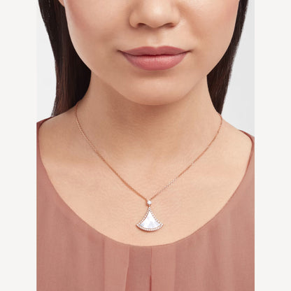 Luxurious Mother of Pearl 925 Silver Gold Necklace