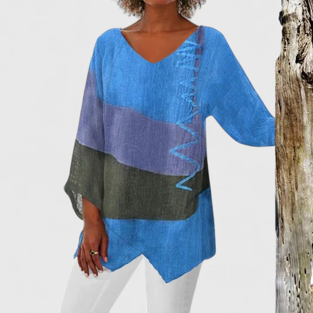 Elegant V-Neck Tunic Top