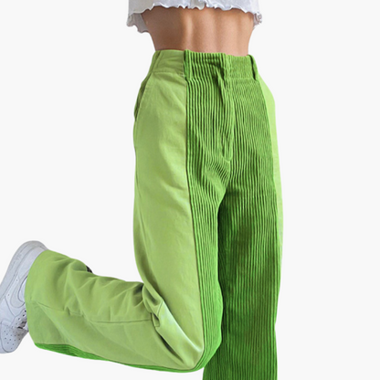 High Waisted Wide Leg Women's Corduroy Trousers