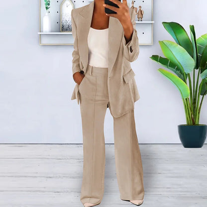 Ladies Classic Wide Leg Suit Pants