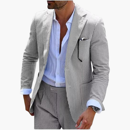 Men's Slim Fit Pinstripe Two Piece Suit