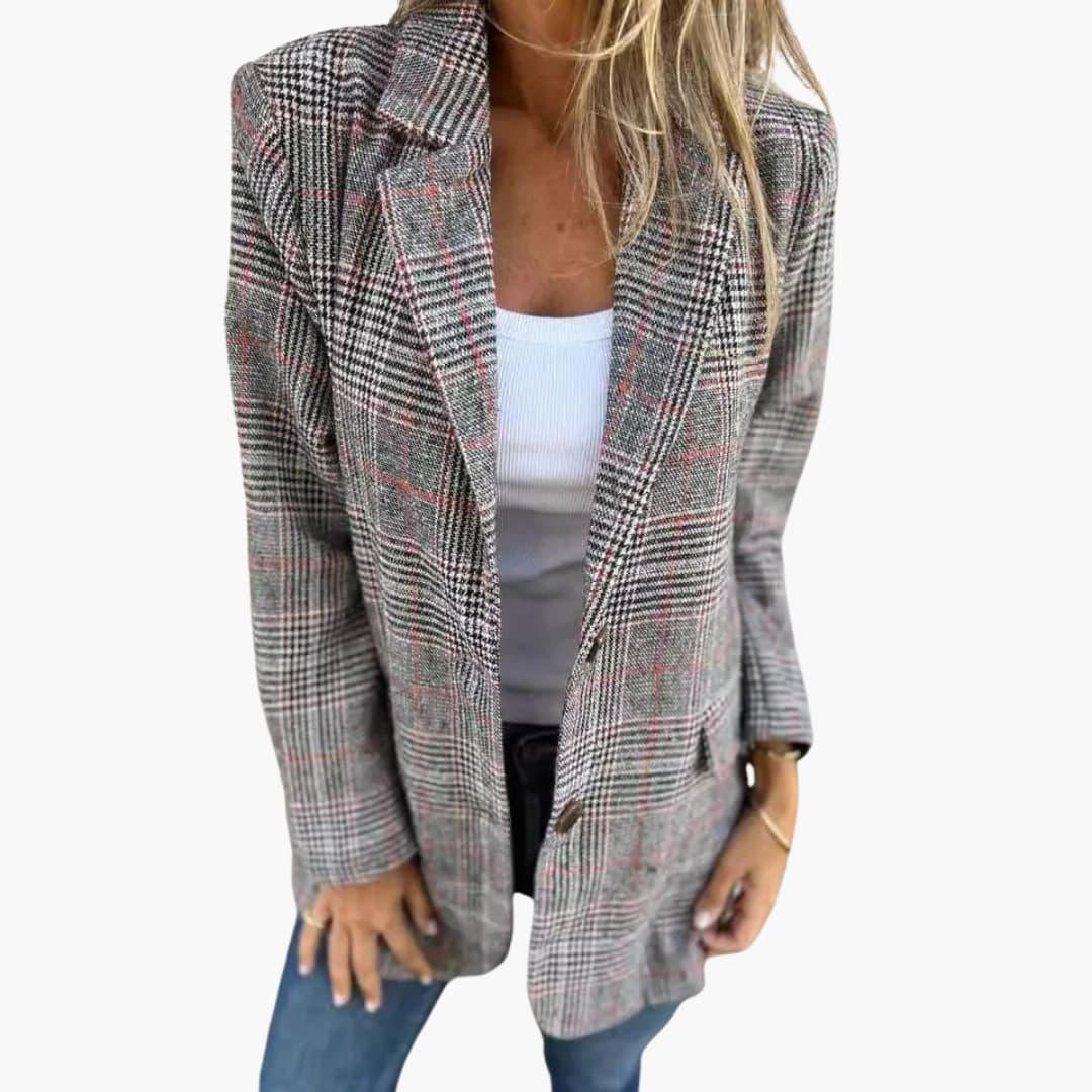 Fit and Flattering Checked Women's Blazer