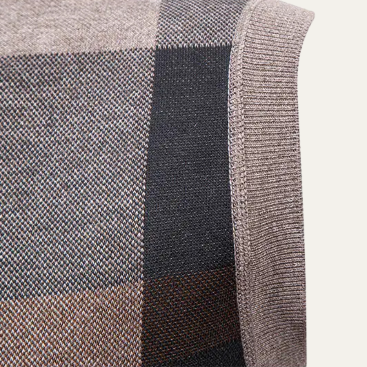 Warm Plaid Fleece Mens Cardigan Vest