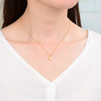 Lovely Silver Gold Heart Pendant Necklace
