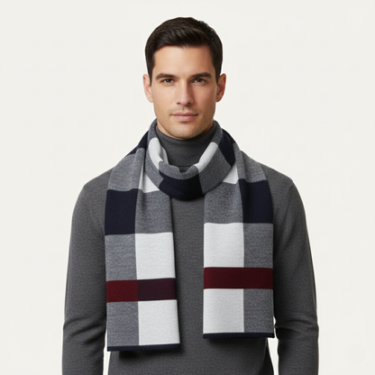 Traditional Plaid Men's Wool Scarf