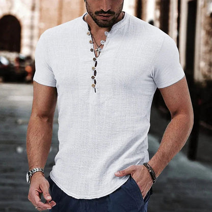 Slim Fit Short Sleeve Mens Casual Shirt