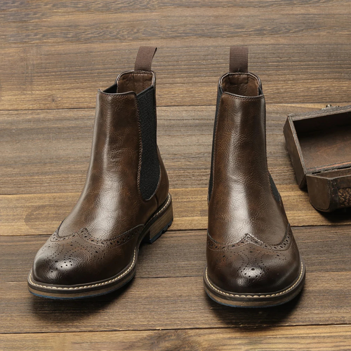 Luxury Men's Leather Ankle Chelsea Boots