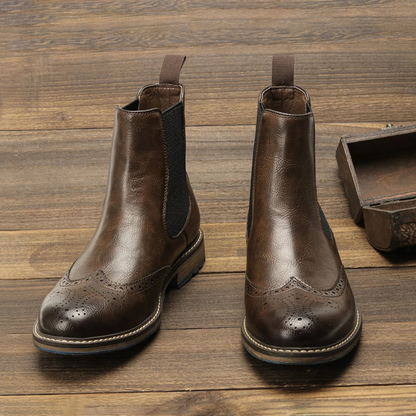 Luxury Men's Leather Ankle Chelsea Boots