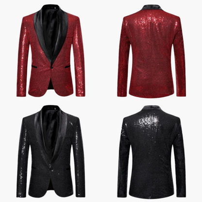 Luxury Glitter Tuxedo Coat for Men