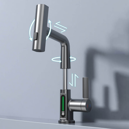 Adjustable Waterfall LED Sink Faucet