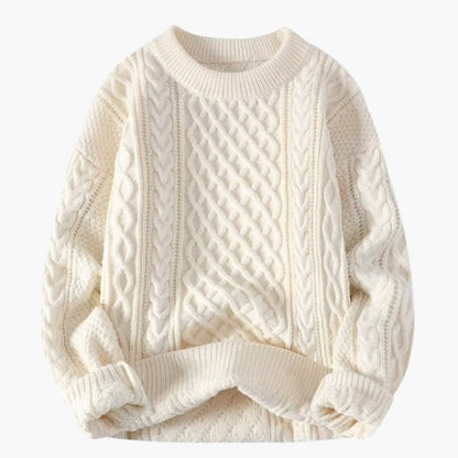 Classic Crew Neck Cable Knit Women's Sweater - Olytrend