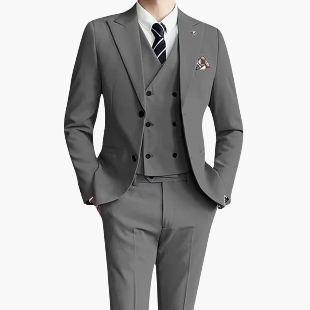Classic Fit Business Men's 3 Piece Suit - Olytrend
