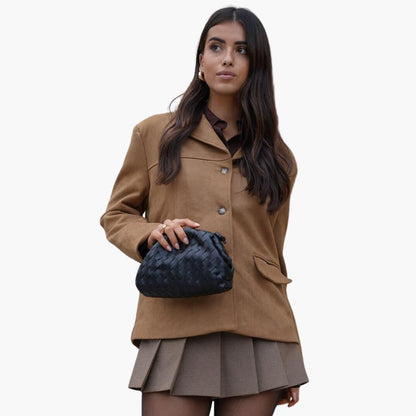 Chic Ladies Suede Coat with Button Front