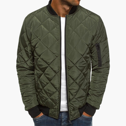 Men's Padded Zip Up Bomber Jacket with Pocket