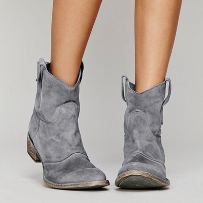 Ladies Low Heel Side Zip Boots