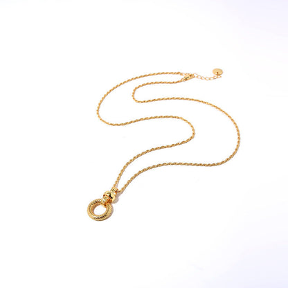Round Silver Gold Plated Pendant Necklace