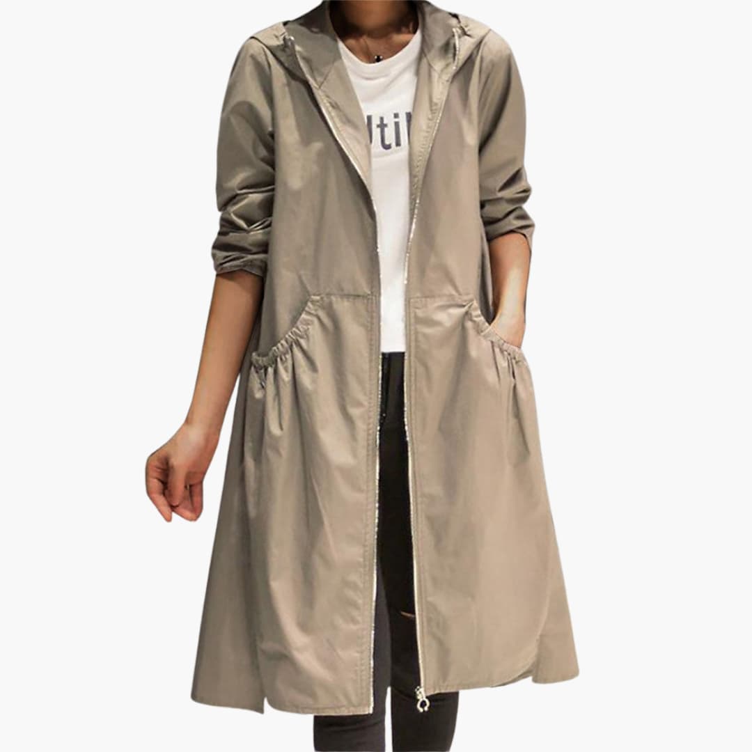 Ladies Waterproof Parka Jacket with Zip