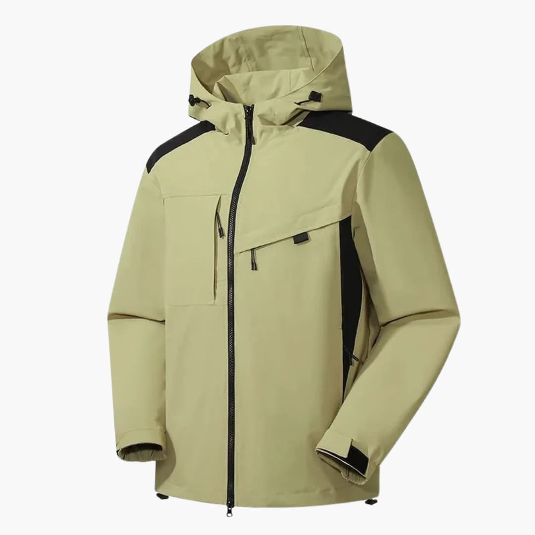 Waterproof Men's Snow Jacket with Hood and Pockets
