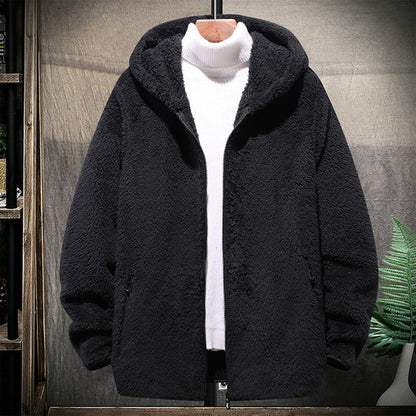 Large Zip Up Hooded Jacket for Men - Warm & Practical