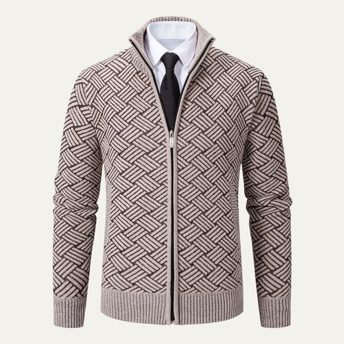 Men's Thick Insulated Full Zip Fleece Jacket - Nocini