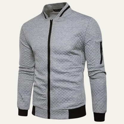 Men's Slim Quilted Zipper Bomber Jacket