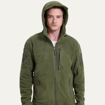 Men's Insulated Tactical Fleece Hoodie with Multiple Pockets