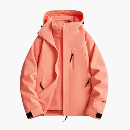 Waterproof Ski Parka with Hood and Zip Pockets