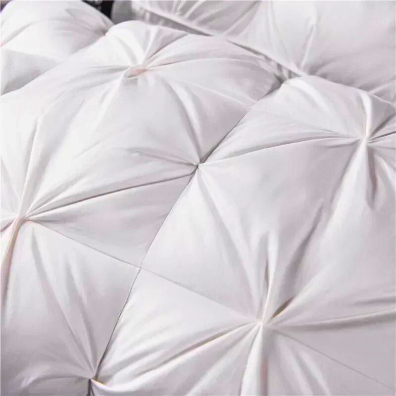 Contemporary Quilted Goose Down Pillow With Silk-Like Fabric