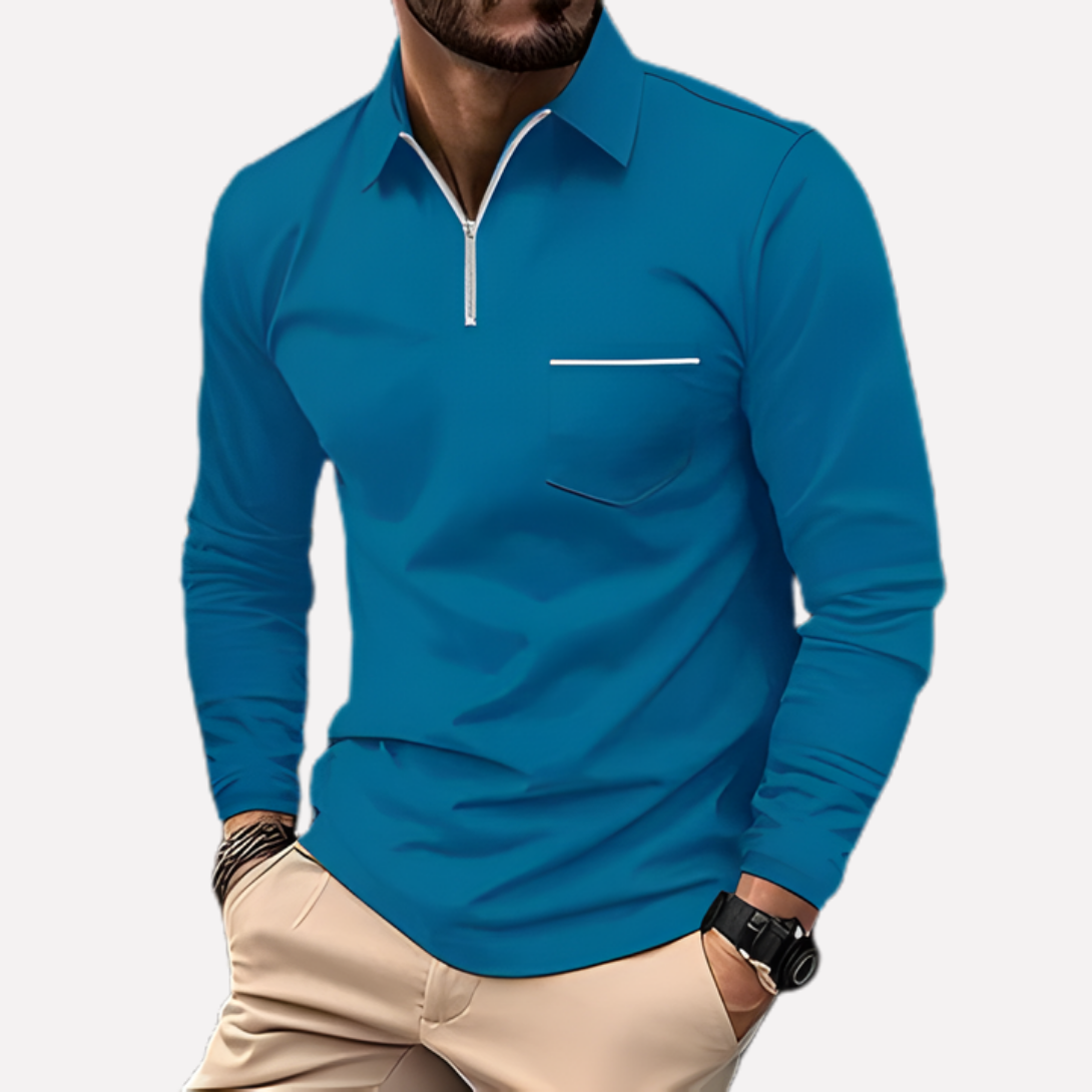 Classic Fit Polo Shirt with Pocket for Men