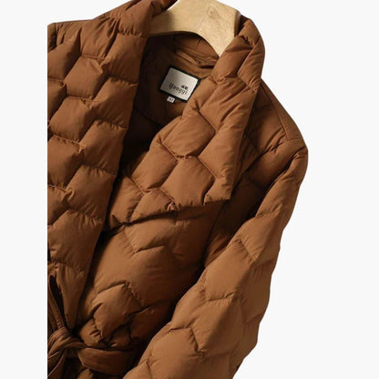 Warm Winter Parka Coat for Women with Belt