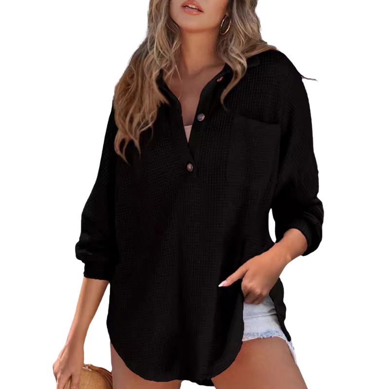 Ladies Casual V Neck Shirt Blouse