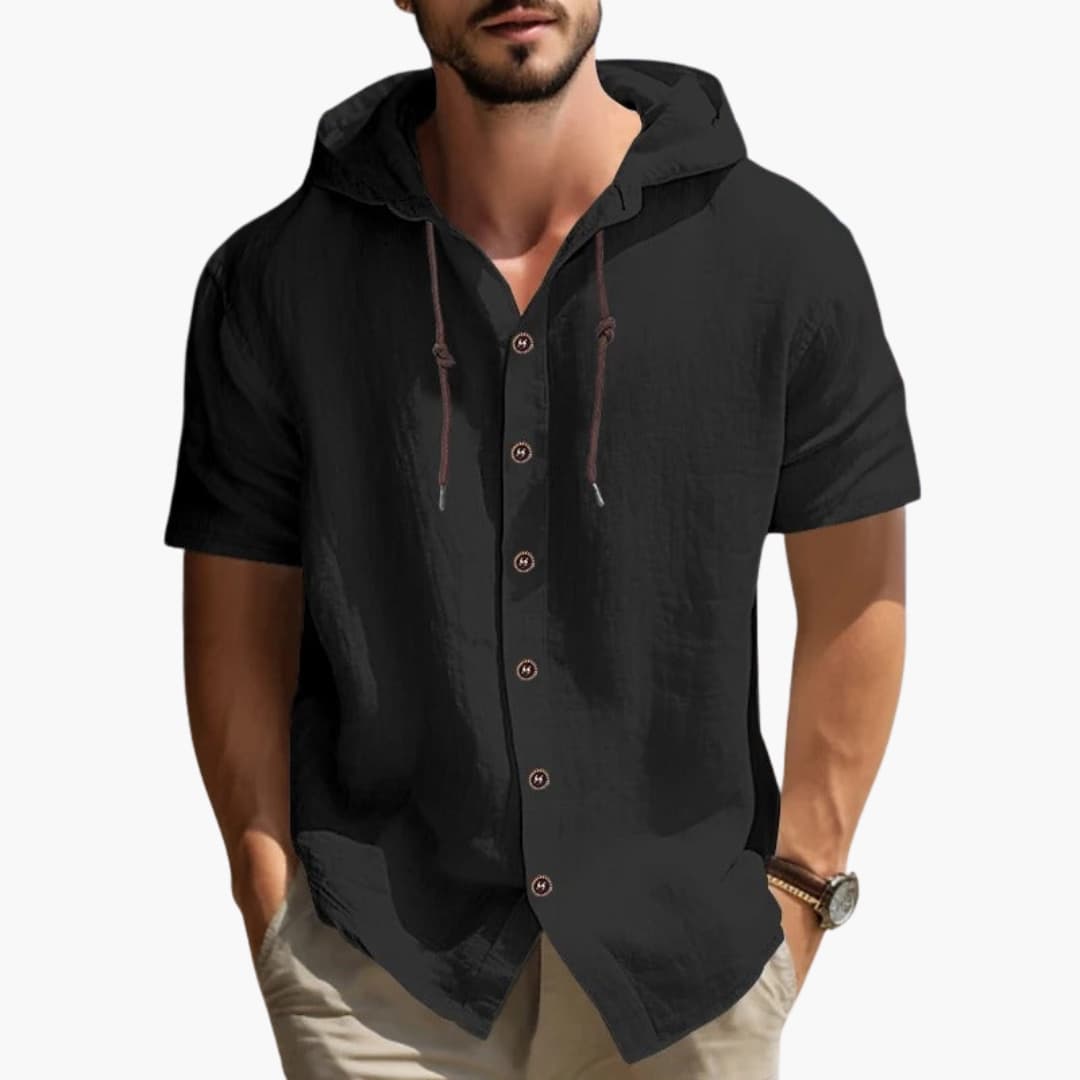 Casual Summer Hoodie Short Sleeve Shirt