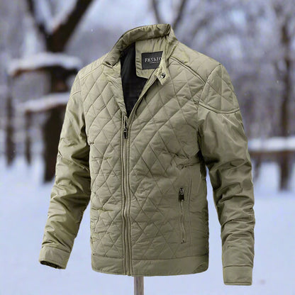 Slim Fit Padded Coat | High Neck Zip Jacket