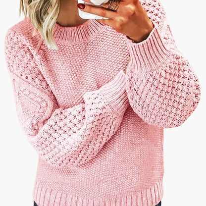Fitted Ladies Crew Neck Pullover Sweater