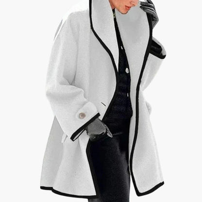 Warm Women's Parka with Faux Fur Hood and Contrast Details