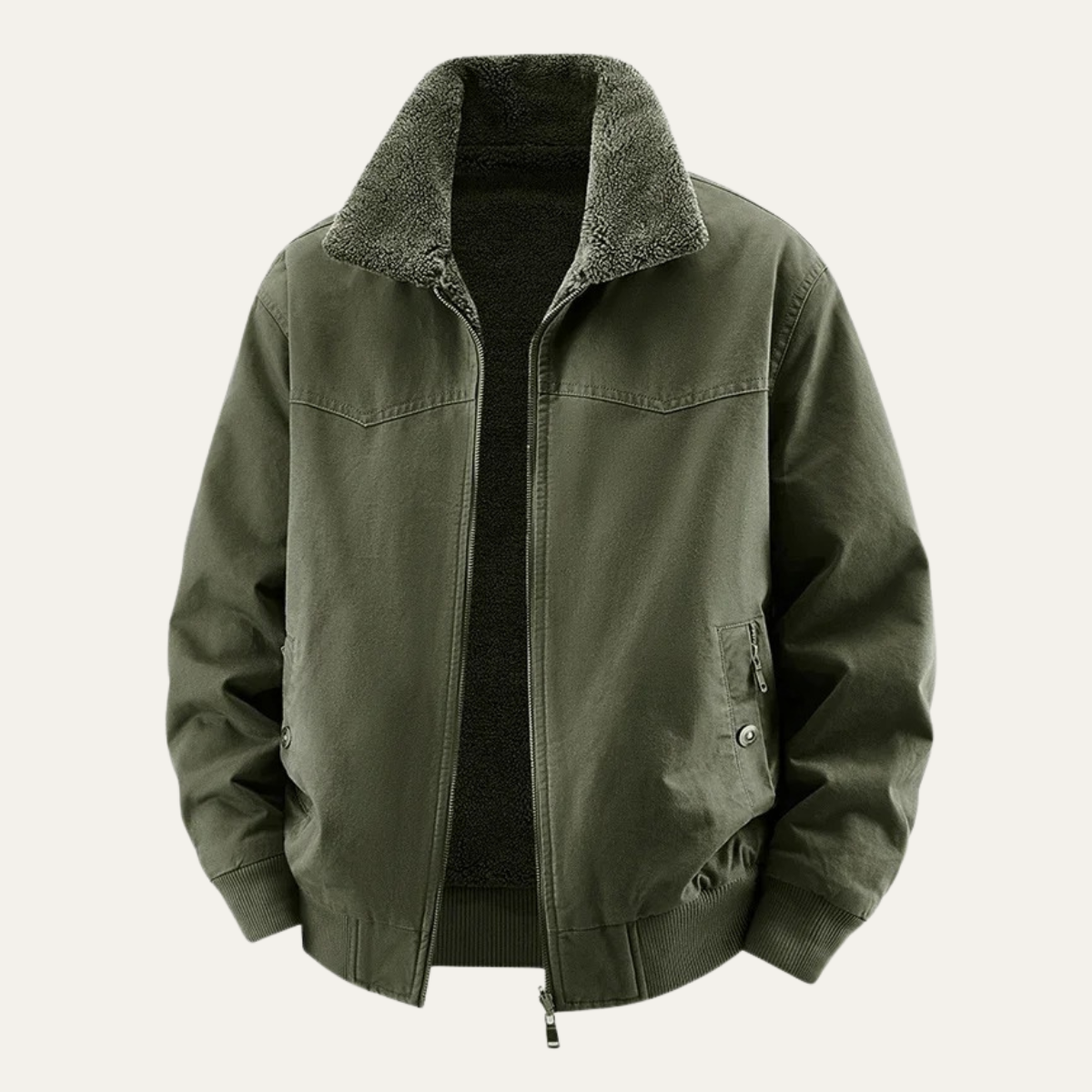 Warm Reversible Mens Fleece Bomber Jacket