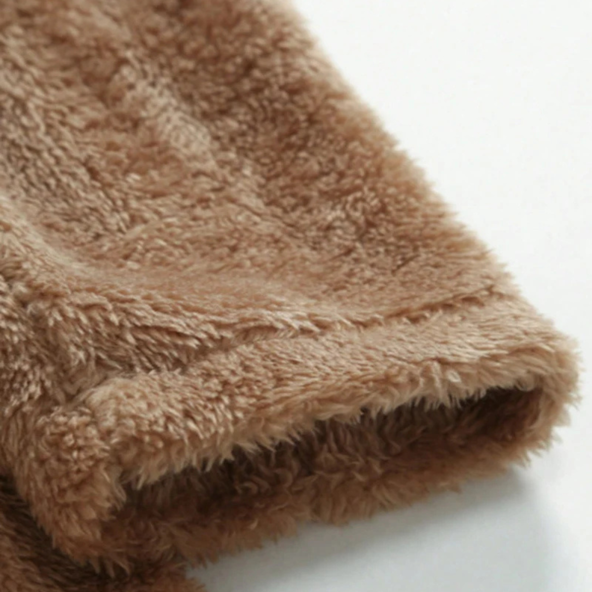 Thick Men's Chocolate Brown Fleece Winter Overcoat