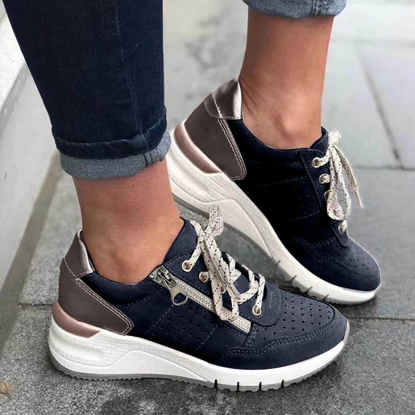 Fashionable Thick Heel Womens Sneakers